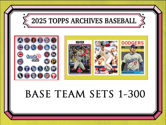 2025 Topps Archives Baseball Team Set 16 Cards LA Dodgers Rushing Sasaki Ohtani