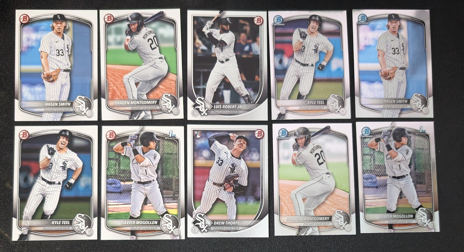 2025 BOWMAN Chrome + Paper Prospects Team Set BCP Chicago White Sox Kyle Teel Montgomery plaque