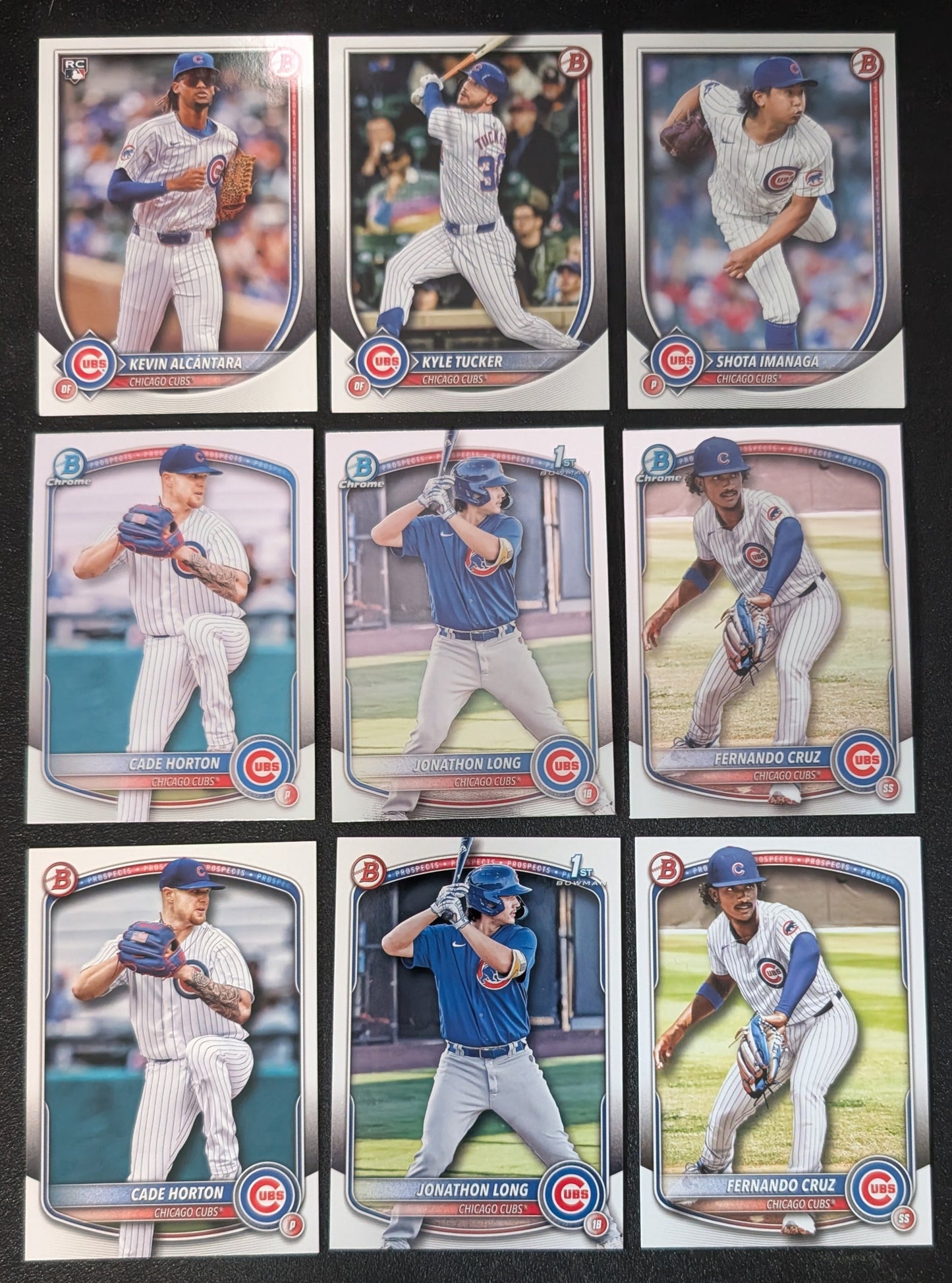2025 BOWMAN Chrome + Paper Prospects Team Set BCP Chicago Cubs Kyle Tucker Alcantara Cade Horton plaque