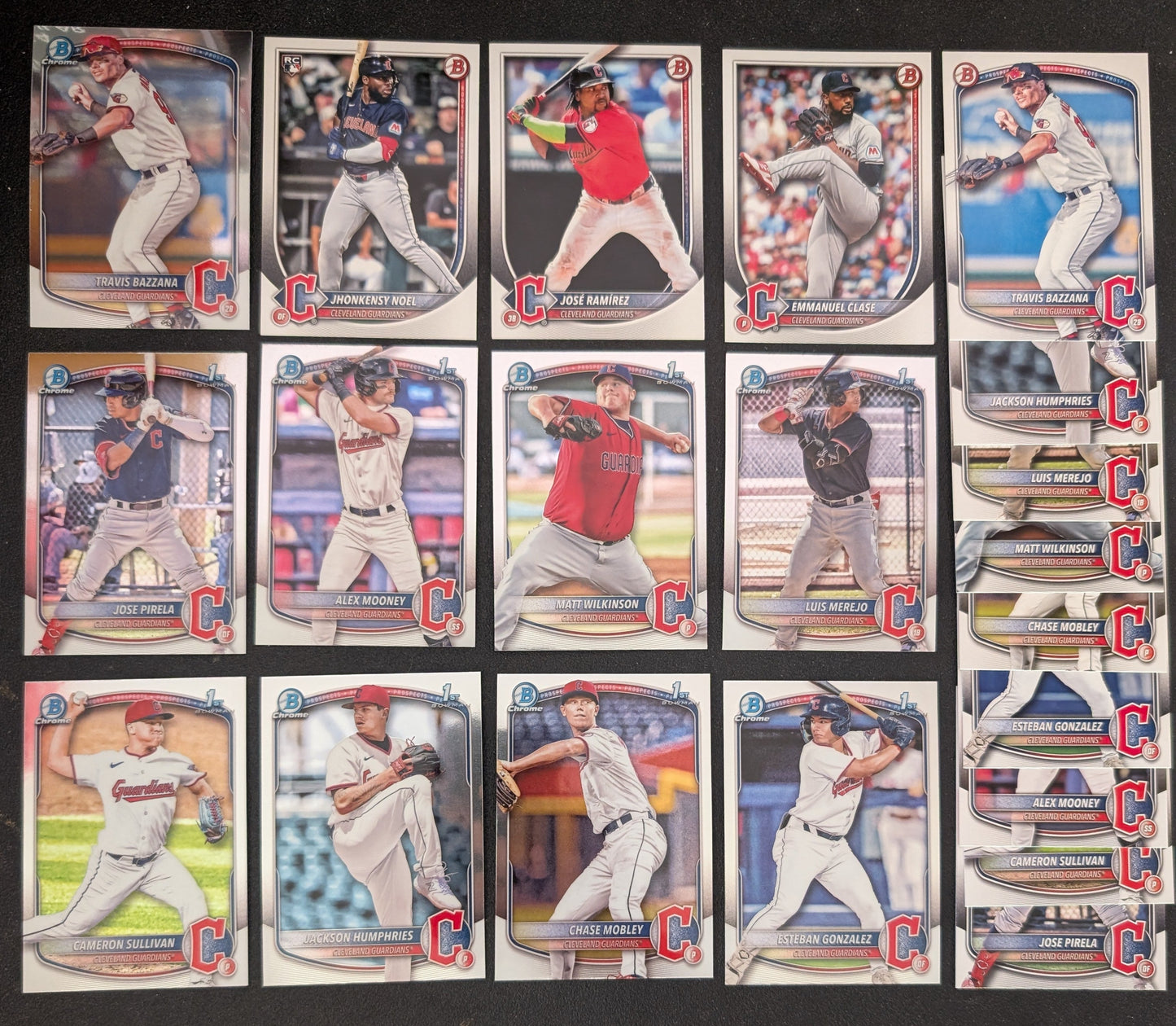 2025 BOWMAN Chrome + Paper Prospects Team Set BCP Cleveland Guardians Travis Bazzana Mooney plaque