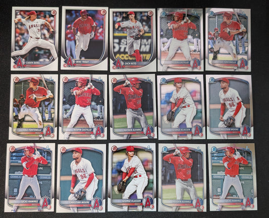 2025 BOWMAN Chrome + Paper Prospects Team Set BCP LA Angels Mike Trout Christian Moore plaque