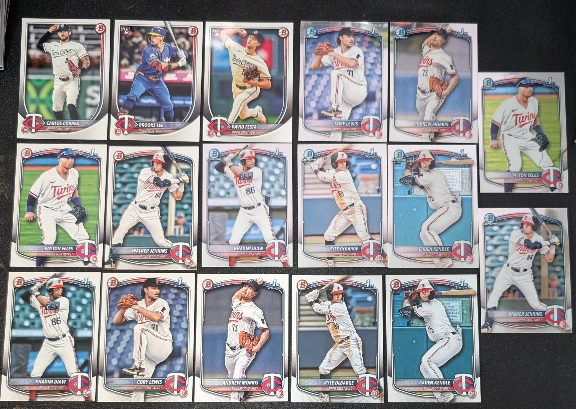 2025 BOWMAN Chrome + Paper Prospects Team Set BCP Minnesota Twins Walker Jenkins Khadim Diaw plaque