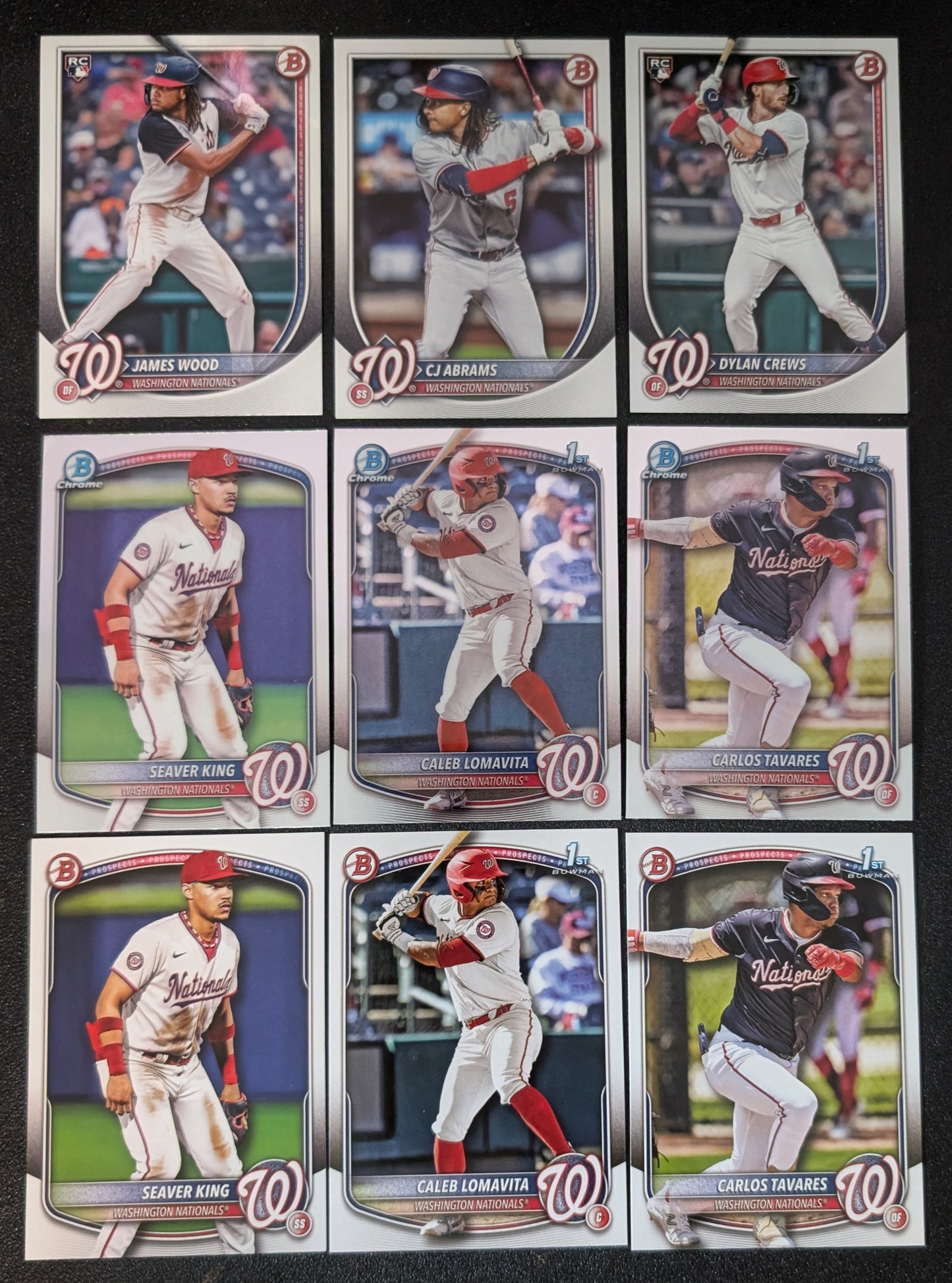 2025 BOWMAN Chrome + Paper Prospects Team Set BCP Washington Nationals Lomavita Crews James Wood plaque