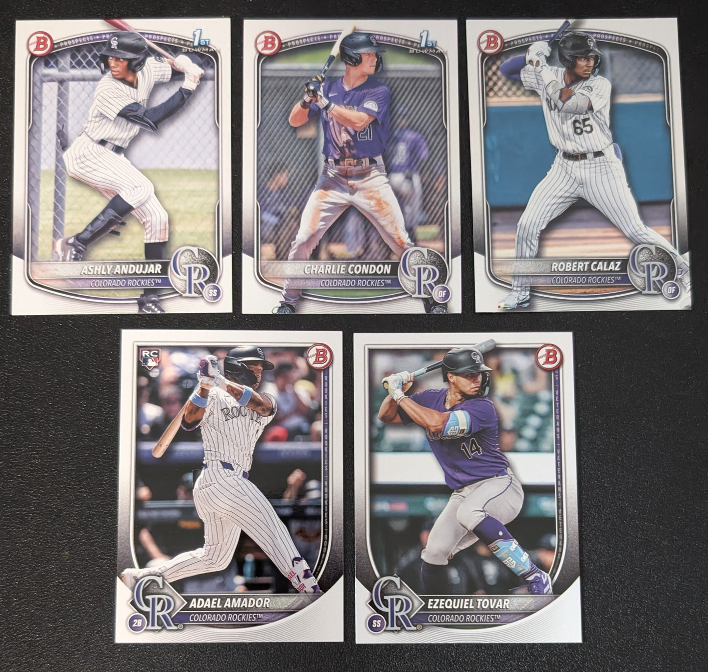 2025 BOWMAN Paper Prospects Team Set BP Colorado Rockies Charlie Condon Calaz Amador plaque
