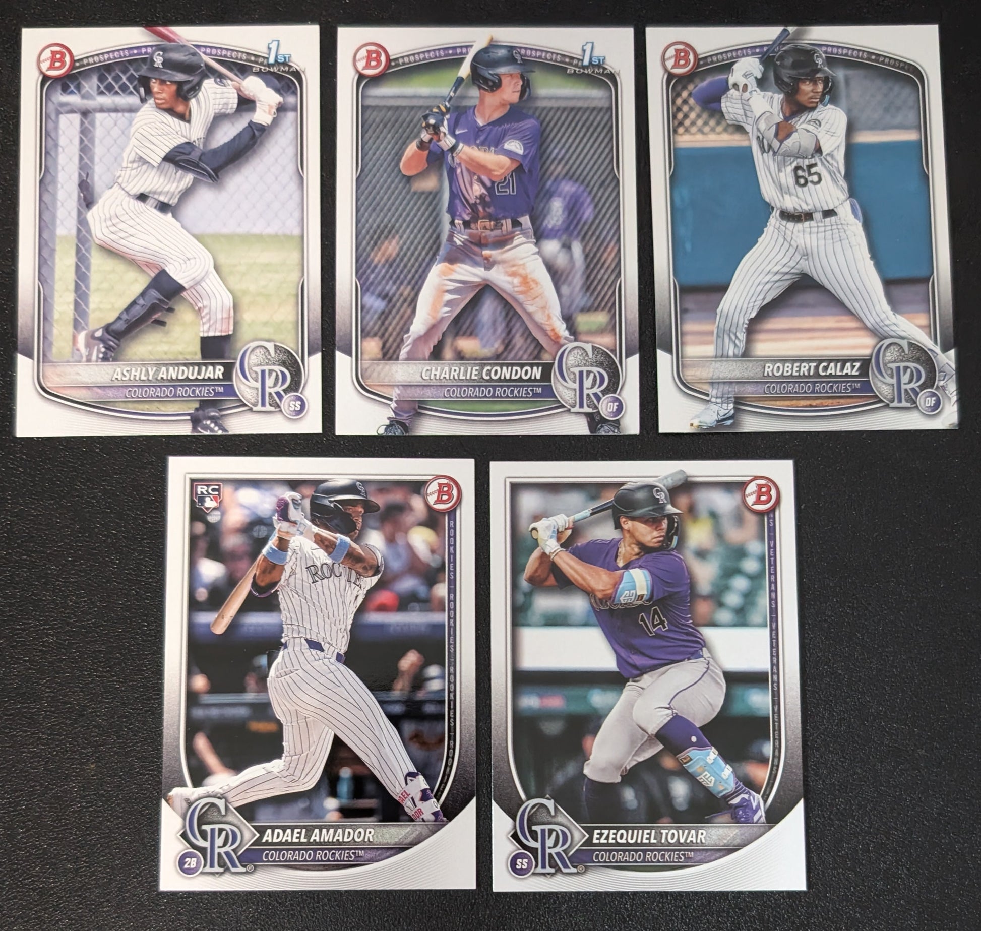 2025 BOWMAN Paper Prospects Team Set BP Colorado Rockies Charlie Condon Calaz Amador plaque