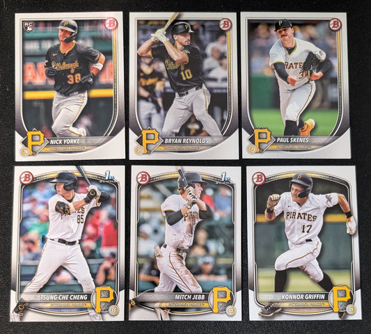 2025 BOWMAN Paper Prospects Team Set BP Pittsburgh Pirates Paul Skenes Konnor Griffin Tseng plaque