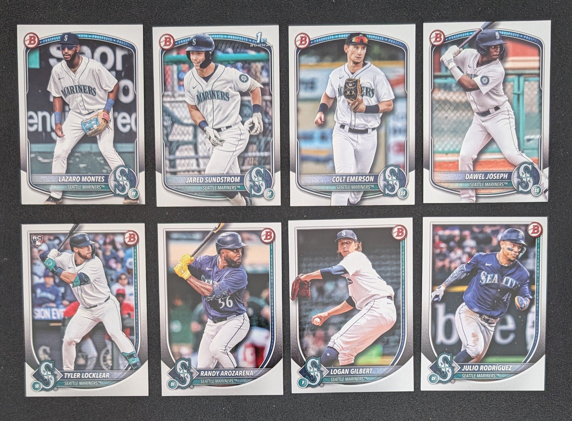 2025 BOWMAN Paper Prospects Team Set BP Seattle Mariners Julio Rodríguez Jared Sundstrom plaque