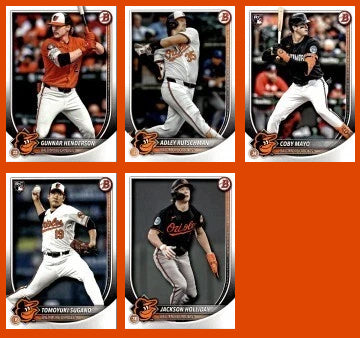 2025 Bowman Team Set Baltimore Orioles Gunnar Henderson Holliday Mayo RC plaque