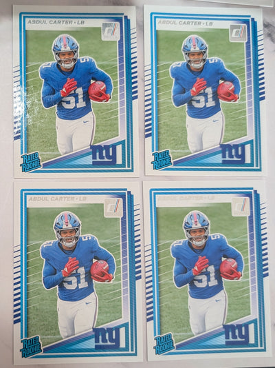 2025 Donruss Abdul Carter New York Giants Rated Rookie RC x4 plaque
