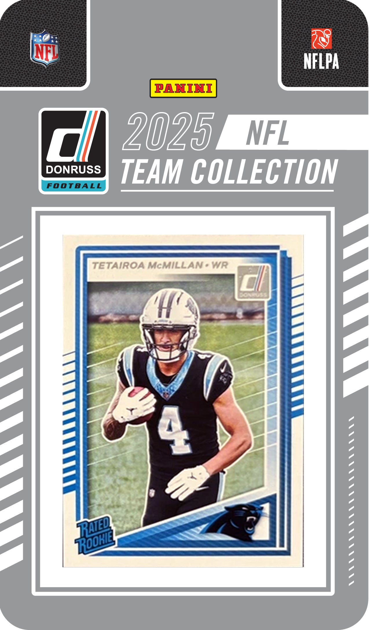 2025 Donruss NFL Factory Sealed Team Set Carolina Panthers Tetairoa McMillan RC hand-collated team set