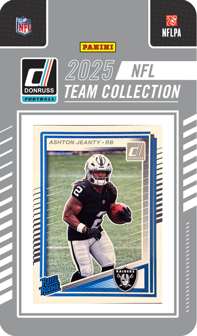 2025 Donruss NFL Factory Sealed Team Set Las Vegas Raiders Bowers Jeanty RC hand-collated team set