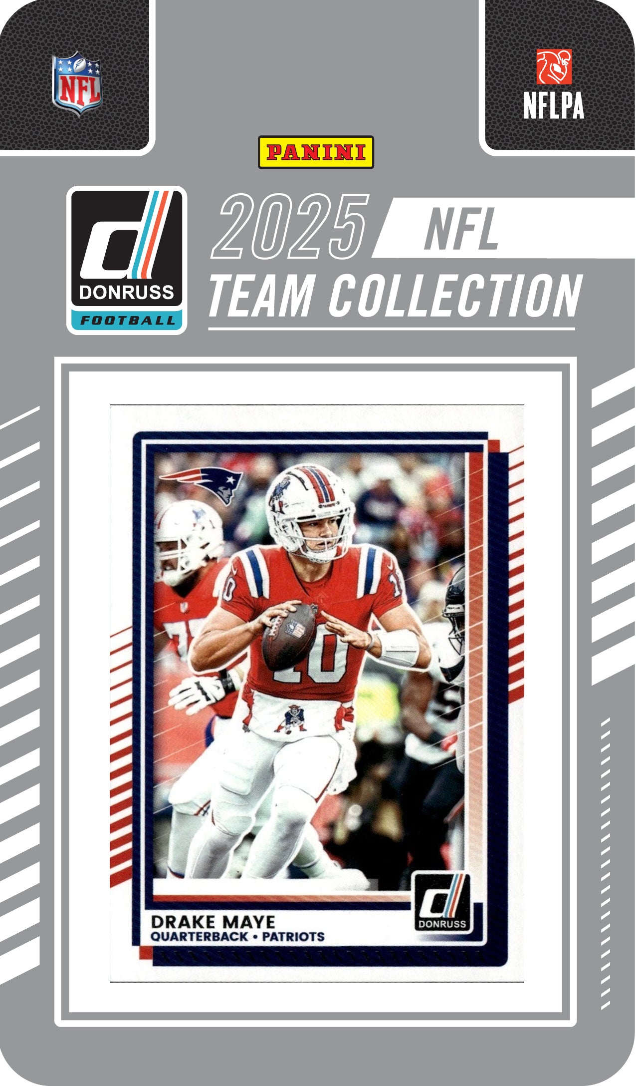 2025 Donruss NFL Factory Sealed Team Set New England Patriots - Drake Maye hand-collated team set