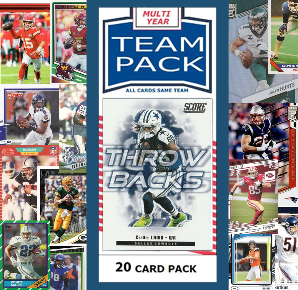 2025 Donruss NFL Factory Team Set + 20 Card Pack Dallas Cowboys Dak CeeDee Lamb hand-collated team set