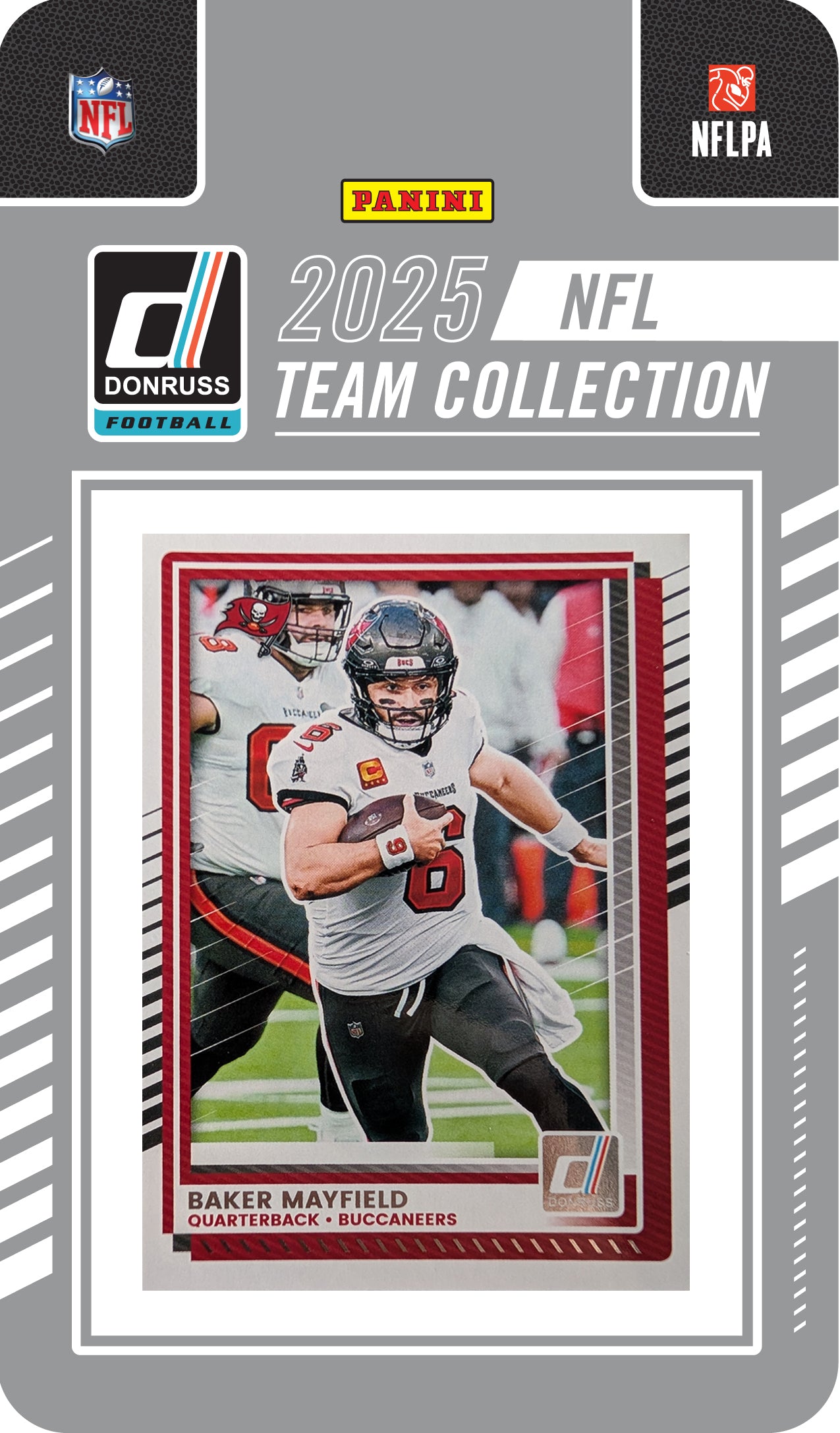 2025 Donruss NFL Factory Team Set  + 20 Card Pack Tampa Bay Buccaneers - Mayfield Egbuka RC hand-collated team set