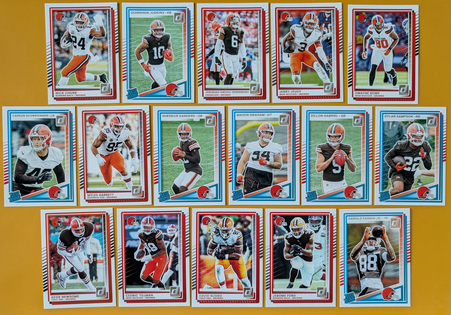 2025 Donruss NFL Team Set Cleveland Browns - Shedeur Sanders RC hand-collated team set
