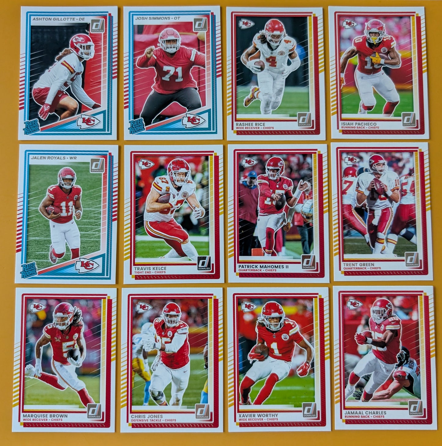 2025 Donruss NFL Team Set Kansas City Chiefs - Mahomes Travis Kelce hand-collated team set