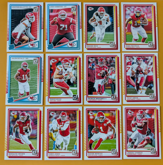2025 Donruss NFL Team Set Kansas City Chiefs - Mahomes Travis Kelce hand-collated team set