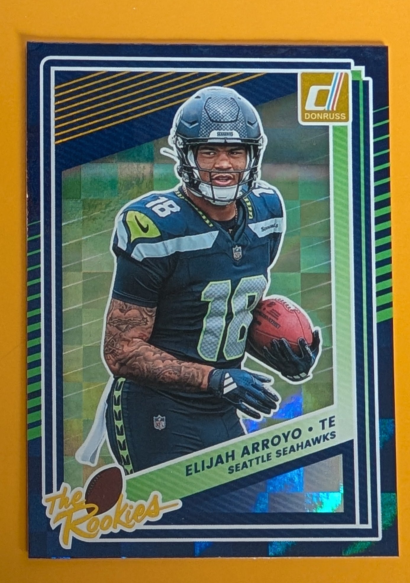 2025 DONRUSS The Rookies Foil Insert Eijah Arroyo Seattle Seahawks RC plaque