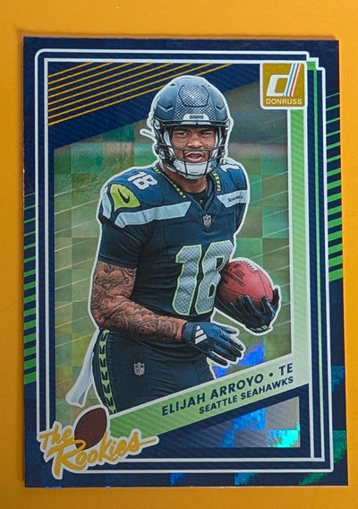 2025 DONRUSS The Rookies Foil Insert Eijah Arroyo Seattle Seahawks RC plaque