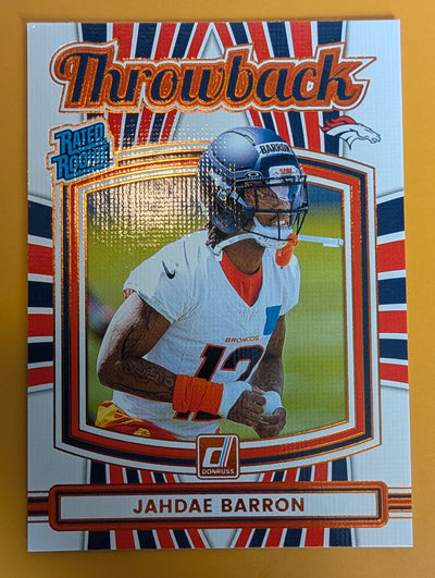 2025 DONRUSS Throwback Rated Rookie Insert Jahdae Barron Denver Broncos RC plaque