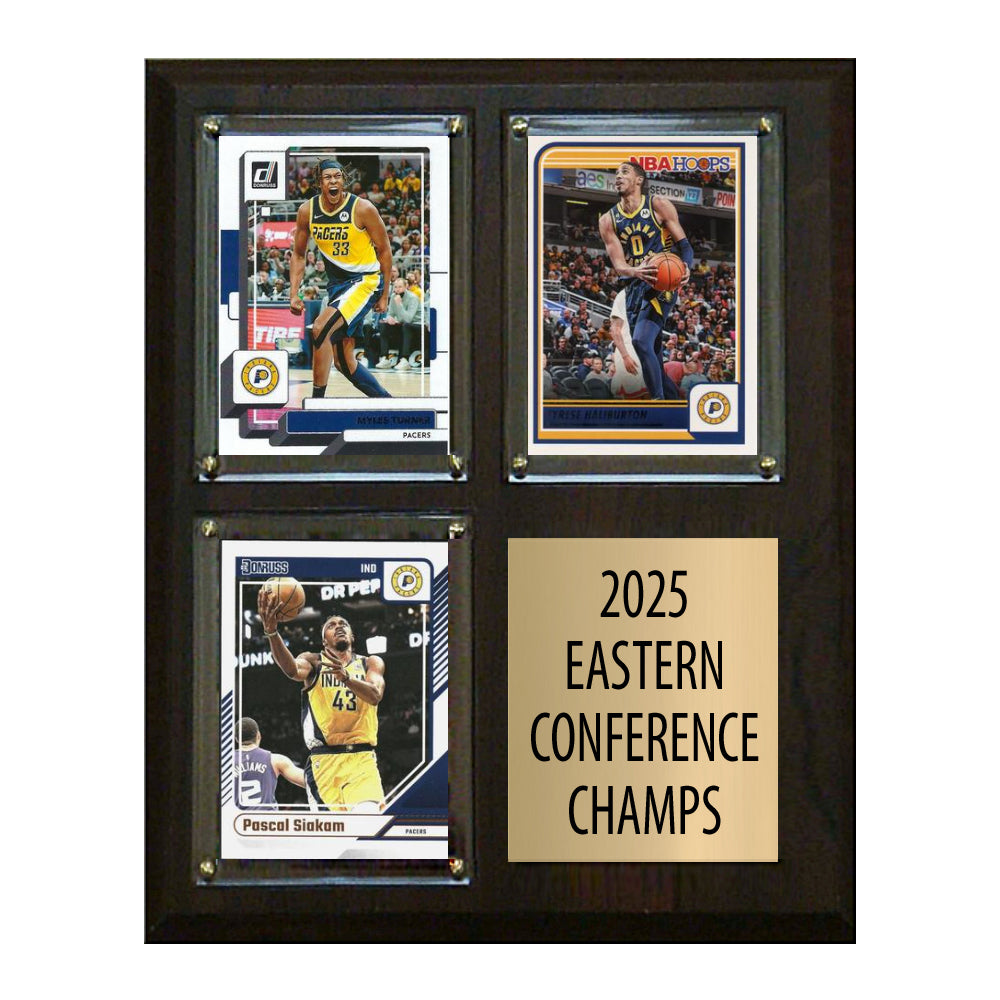 2025 Indiana Pacers Eastern Conference Champions 3 Card plaque