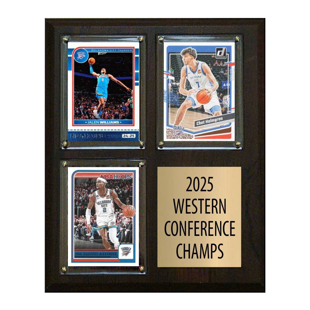 2025 Oklahoma City Thunder OKC Conference Champions 3 Card plaque