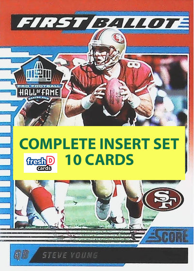 2025 SCORE First Ballot Insert Complete Set 10 Cards Steve Young Barry Sanders Bradshaw plaque