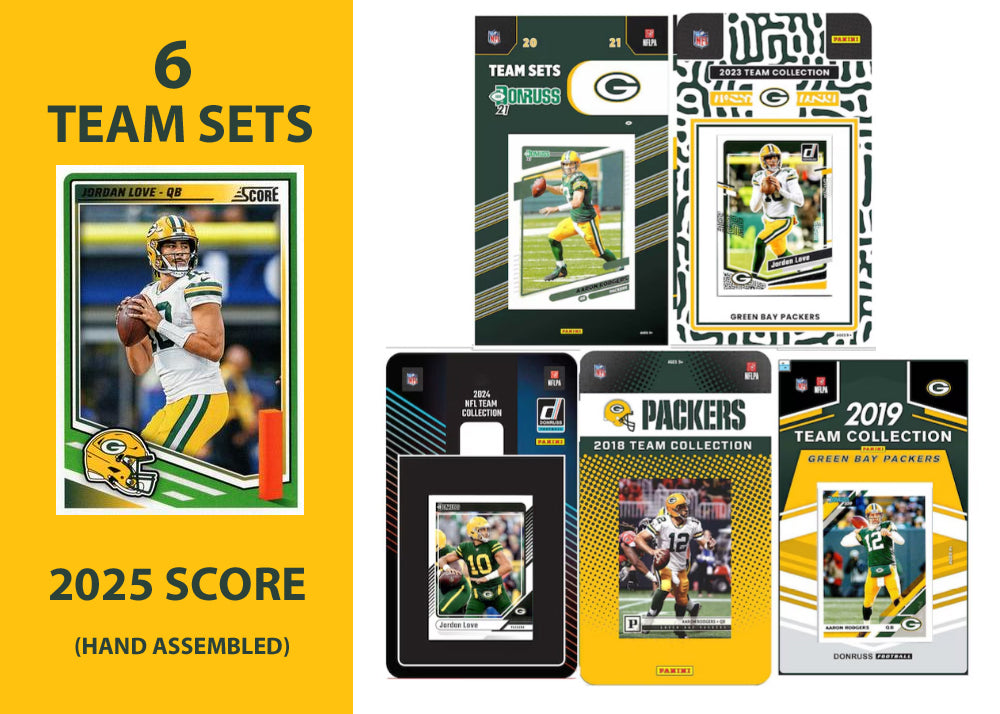 2025 SCORE Green Bay Packers Team Set Bundle 2024 2023 2021 2019 Donruss hand-collated team set