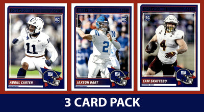 2025 SCORE Jaxson Dart Abdul Carter Cam Skattebo New York Giants RC 3 Pack plaque