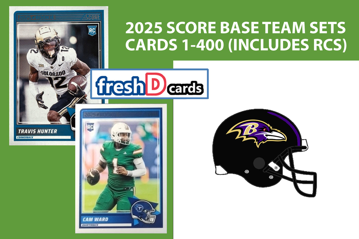 2025 SCORE NFL Baltimore Ravens Team Set Lamar Jackson Derrick Henry plaque