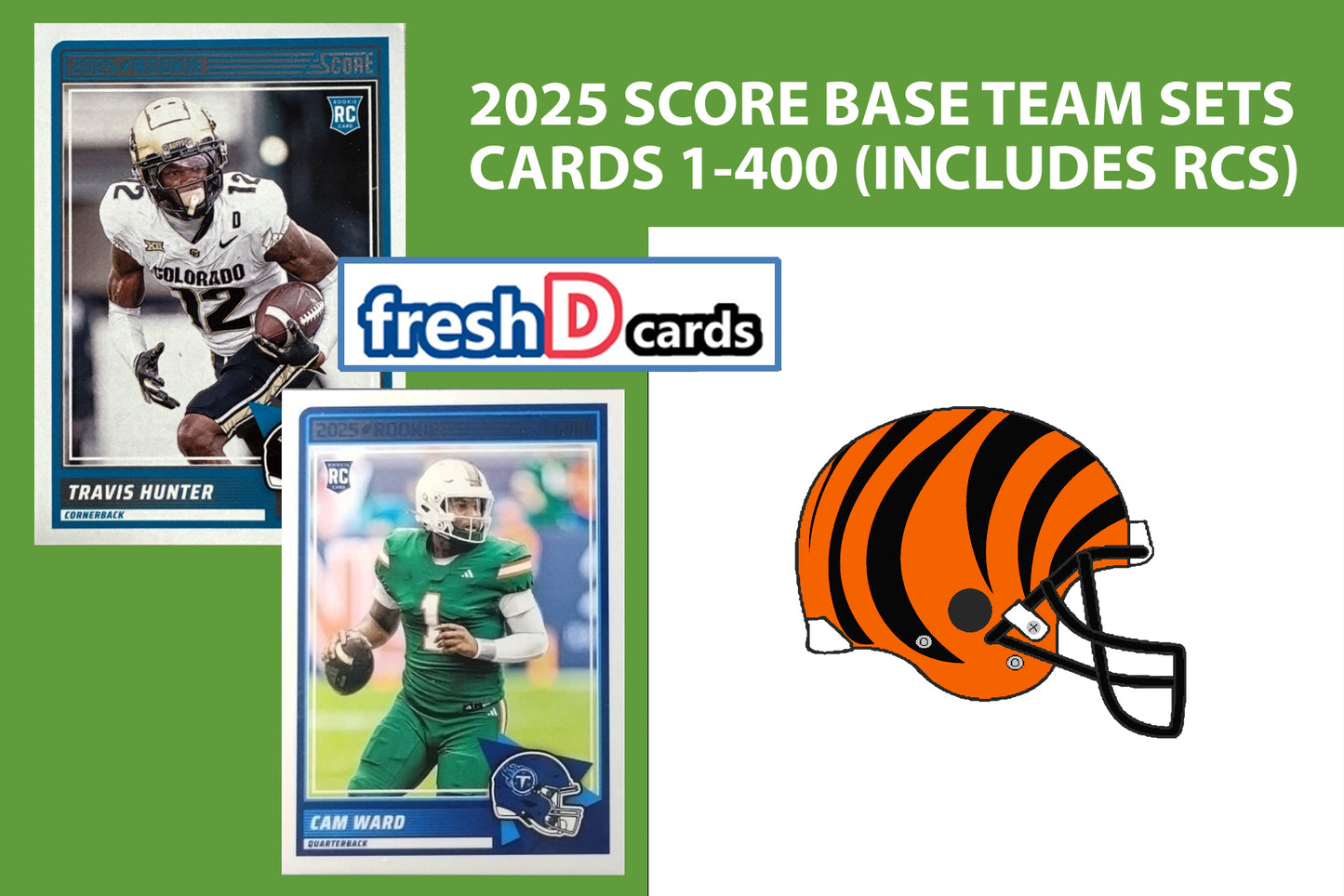 2025 SCORE NFL Cincinnati Bengals Team Set Joe Burrow Ja'Marr Chase plaque