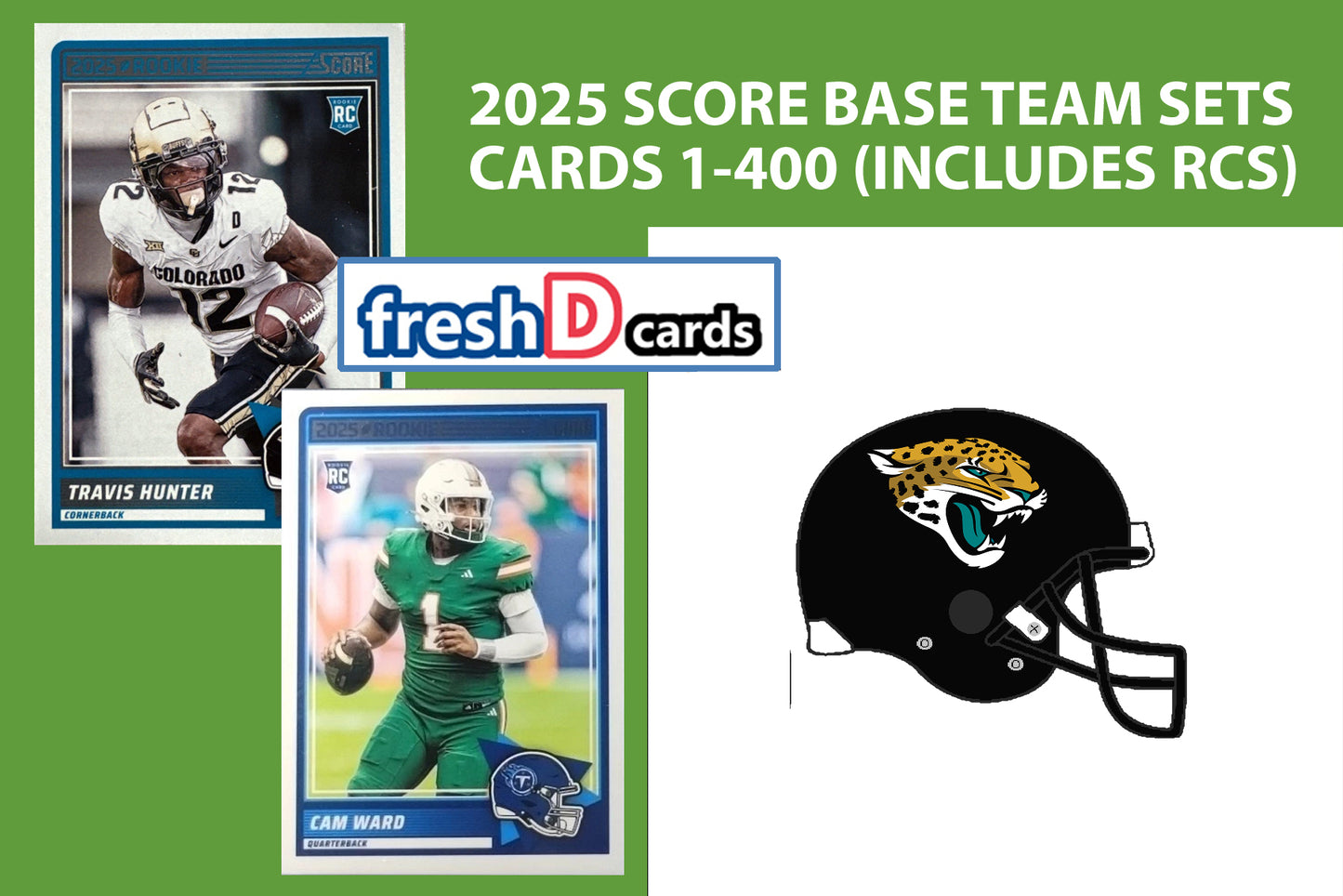 2025 SCORE NFL Jacksonville Jaguars Team Set Trevor Lawrence Travis Hunter RC #20 plaque