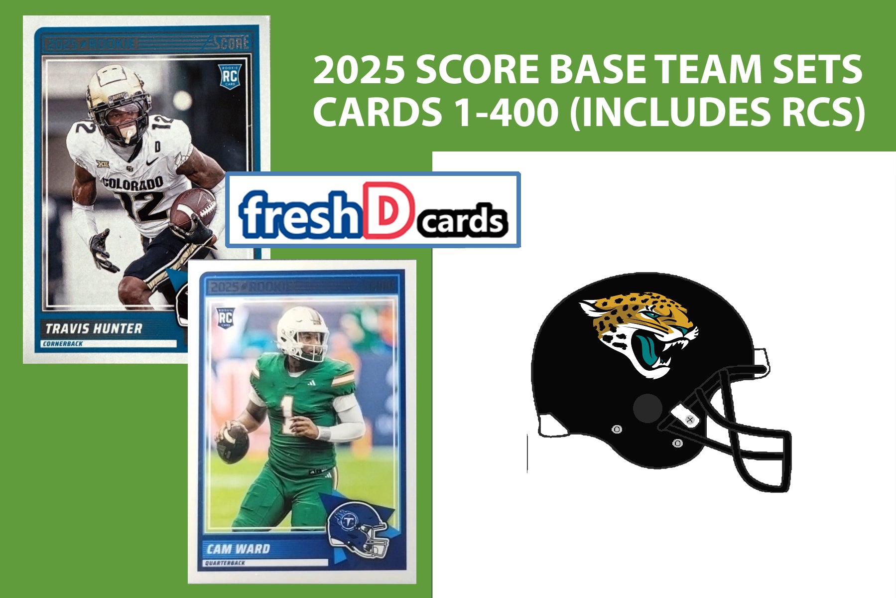 2025 SCORE NFL Jacksonville Jaguars Team Set Trevor Lawrence Travis Hunter RC #20 plaque