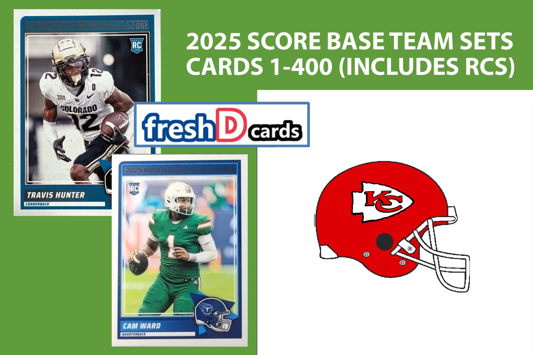 2025 SCORE NFL Kansas City Chiefs Team Set Mahomes Kelce Worthy plaque