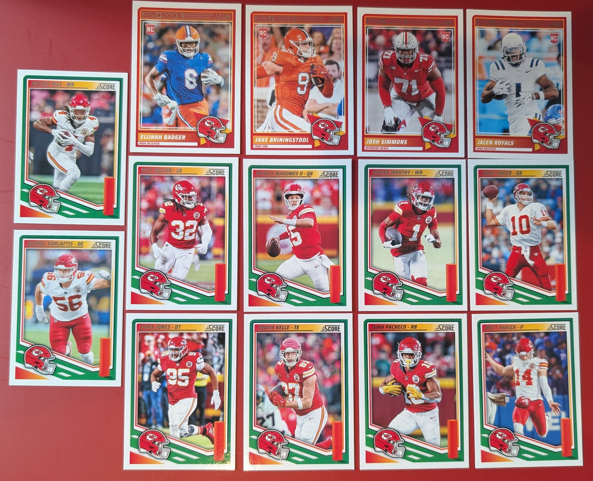 2025 SCORE NFL Kansas City Chiefs Team Set Mahomes Kelce Worthy plaque