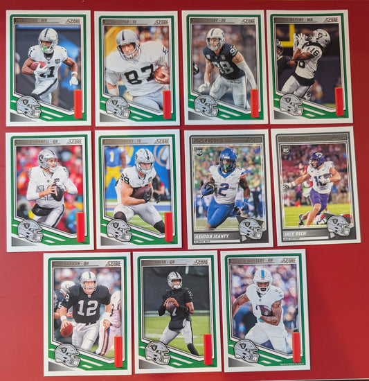 2025 SCORE NFL Las Vegas Raiders Team Set Ashton Jeanty Brock Bowers Maxx Crosby plaque