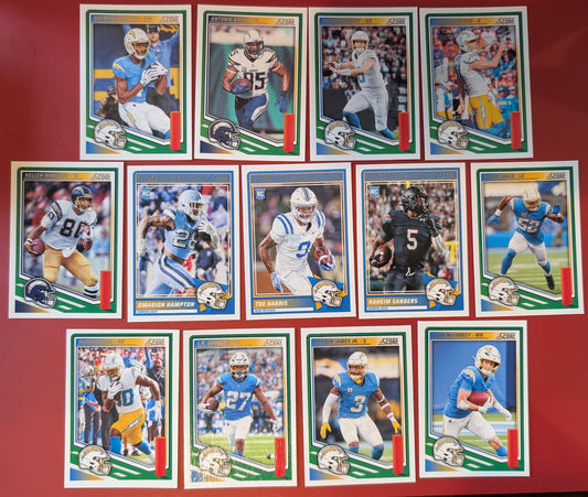 2025 SCORE NFL Los Angeles Chargers Team Set Herbert Omarion Hampton Tre Harris plaque