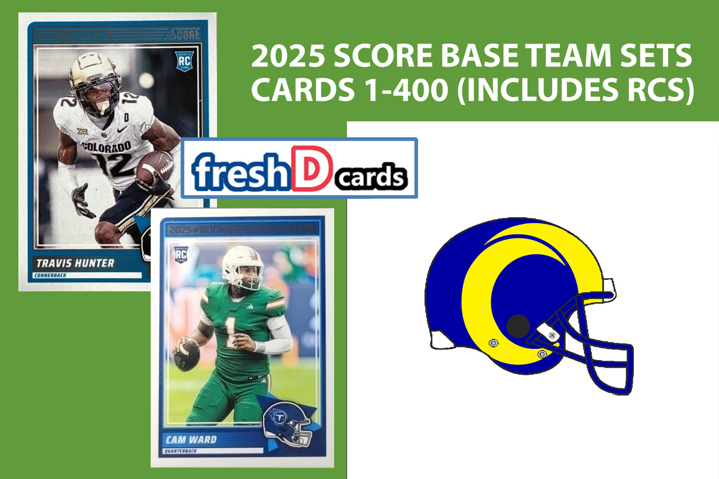 2025 SCORE NFL Los Angeles Rams Team Set Puka Nacua Matthew Stafford plaque