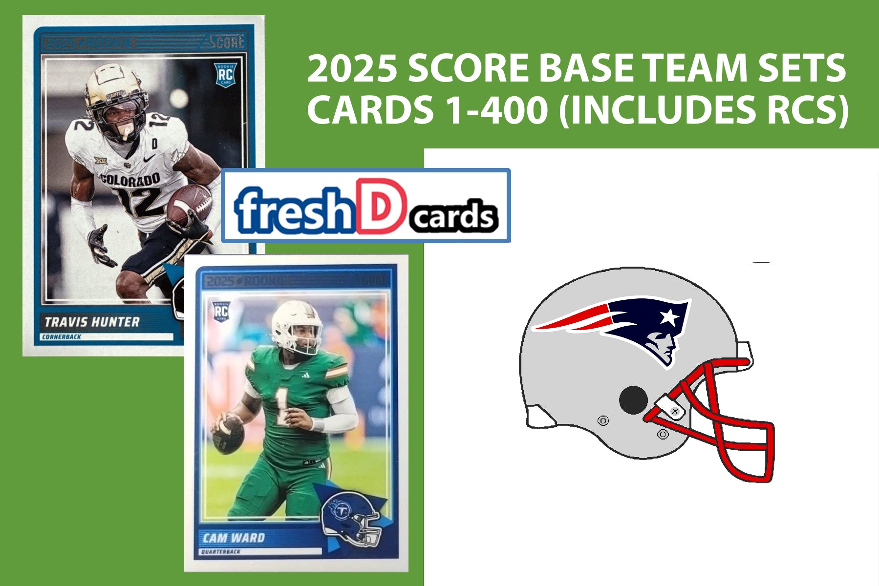 2025 SCORE NFL New England Patriots Team Set Drake Maye Stefon Diggs TreVeyon Henderson plaque
