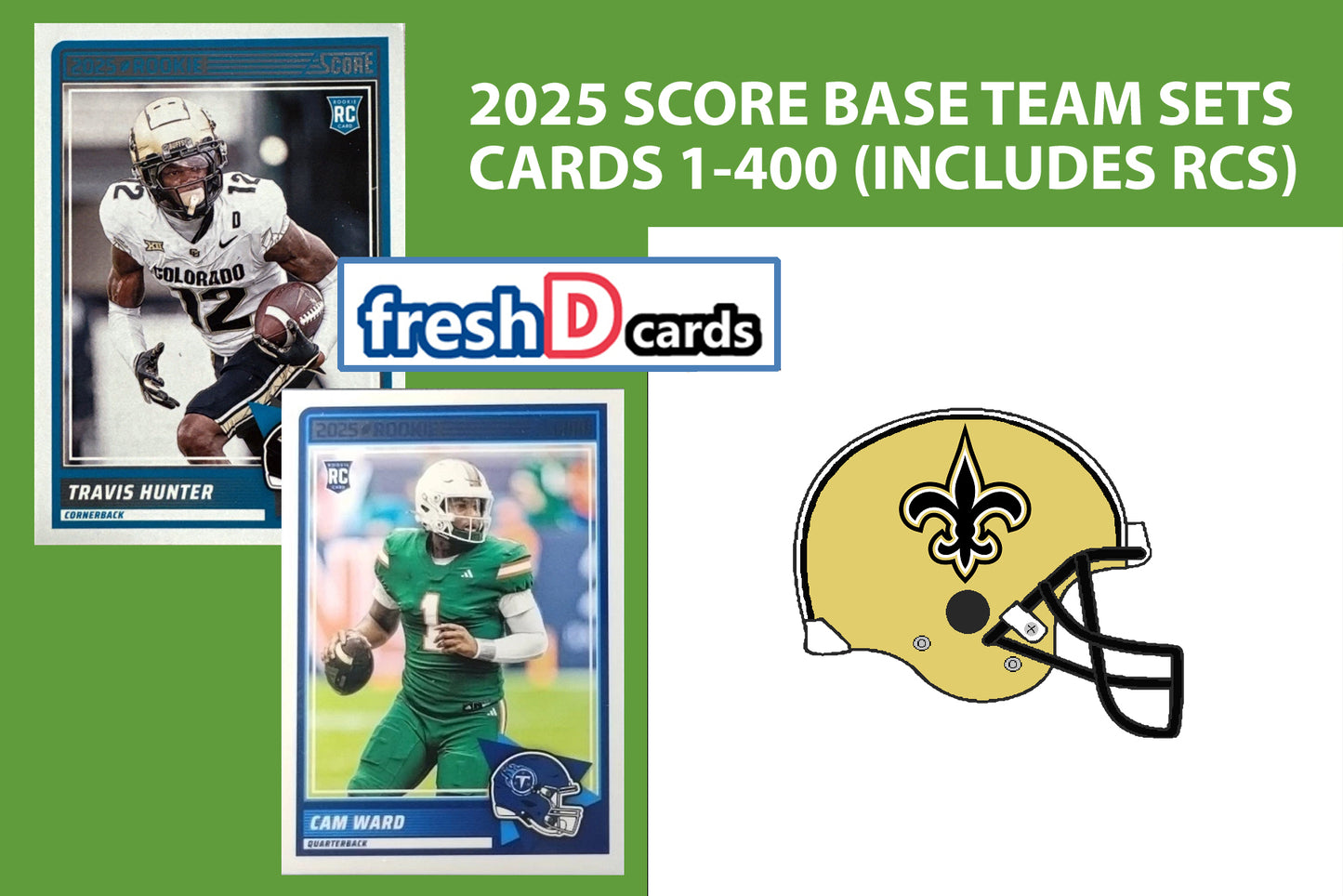 2025 SCORE NFL New Orleans Saints Team Set Tyler Shough Alvin Kamara plaque