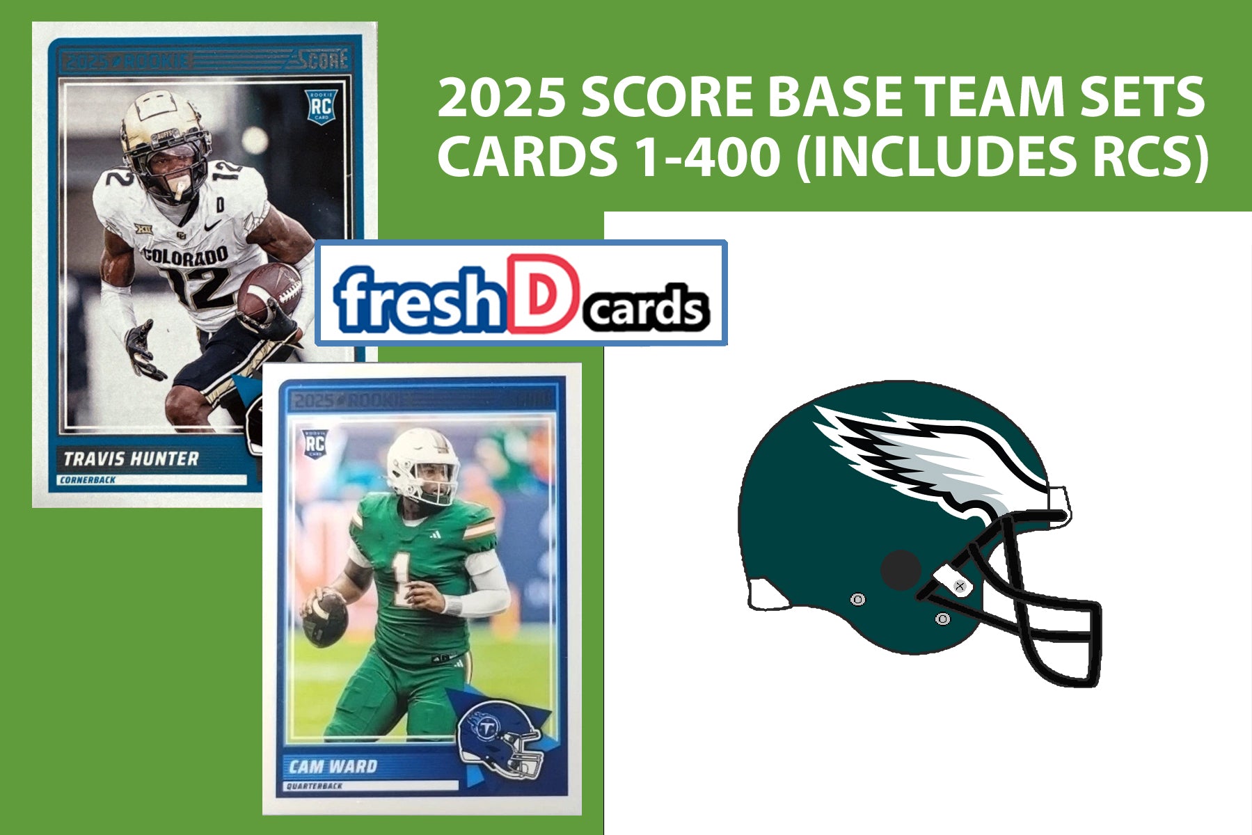 2025 SCORE NFL Philadelphia Eagles Team Set Jalen Hurts Saquon Barkley Cooper DeJean plaque