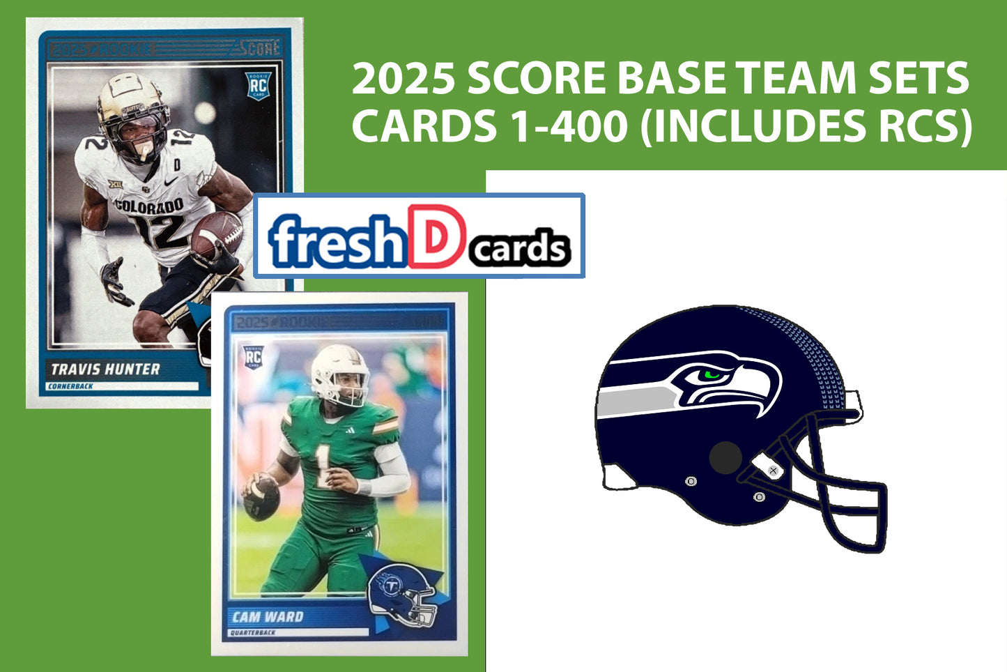 2025 SCORE NFL Seattle Seahawks Team Set Cooper Kupp Jaxon Smith Njigba plaque