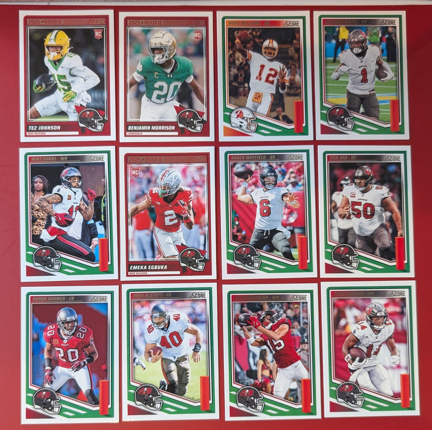 2025 SCORE NFL Tampa Bay Buccaneers Team Set Emeka Egbuka RC Baker Mayfield plaque