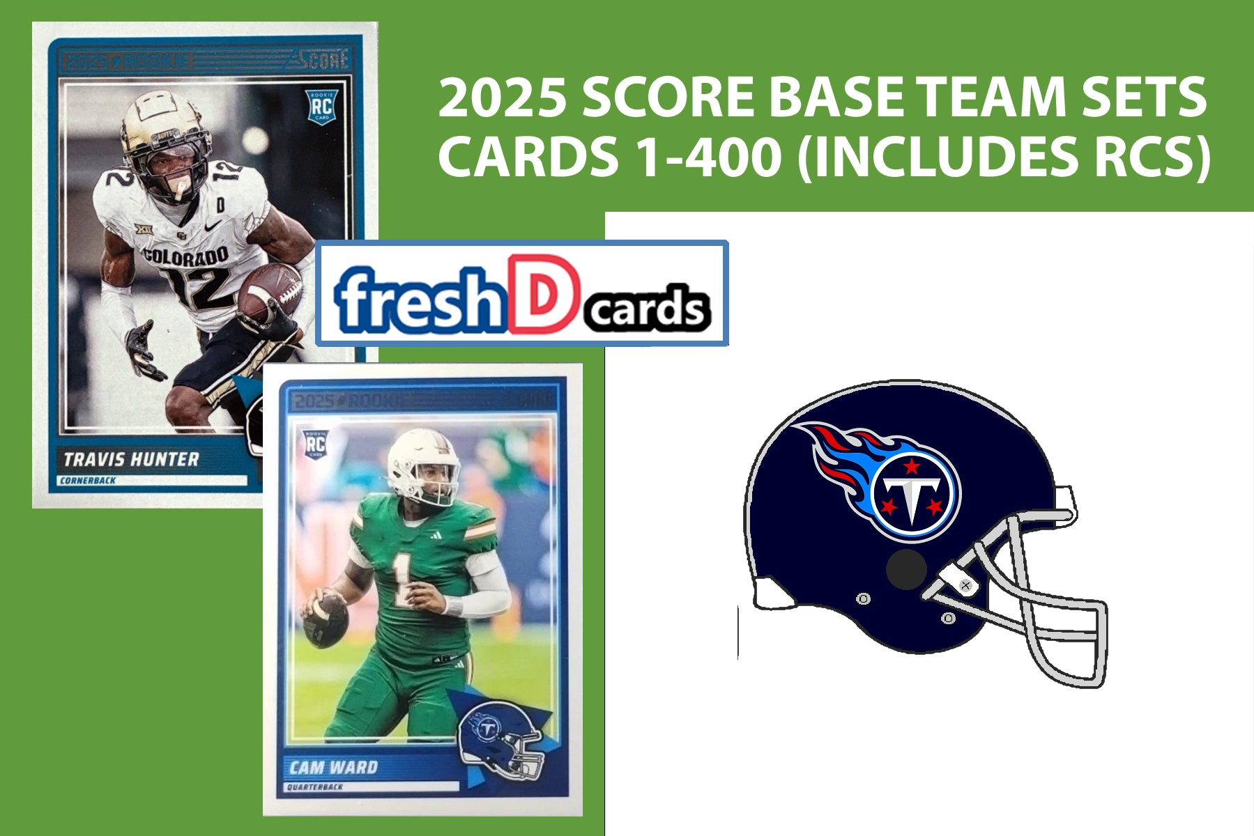 2025 SCORE NFL Tennessee Titans Team Set  #13 Cam Ward RC plaque
