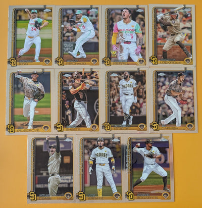 2025 Topps Chrome Baseball Team Set 11 San Diego Padres Jackson Merrill Tatis Darvish plaque
