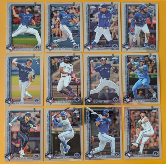 2025 Topps Chrome Baseball Team Set 12 Toronto Blue Jays Vlad Guerrero Jr Bichette plaque