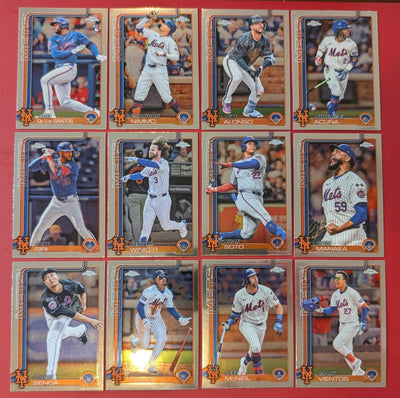 2025 Topps Chrome Baseball Team Set 13 New York Mets Juan Soto Lindor Alonso plaque