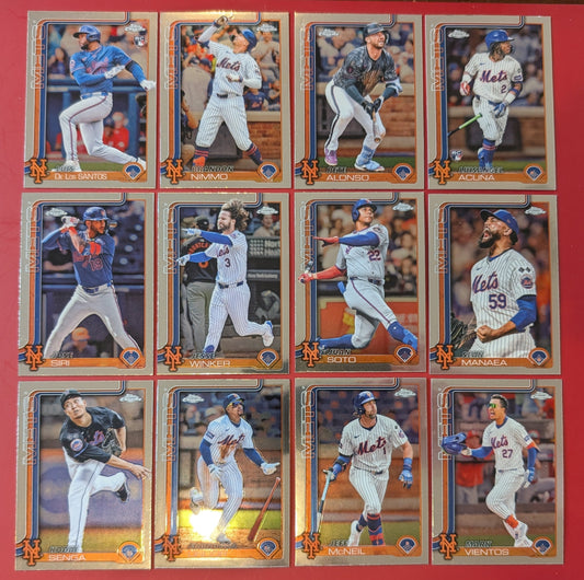 2025 Topps Chrome Baseball Team Set 13 New York Mets Juan Soto Lindor Alonso plaque