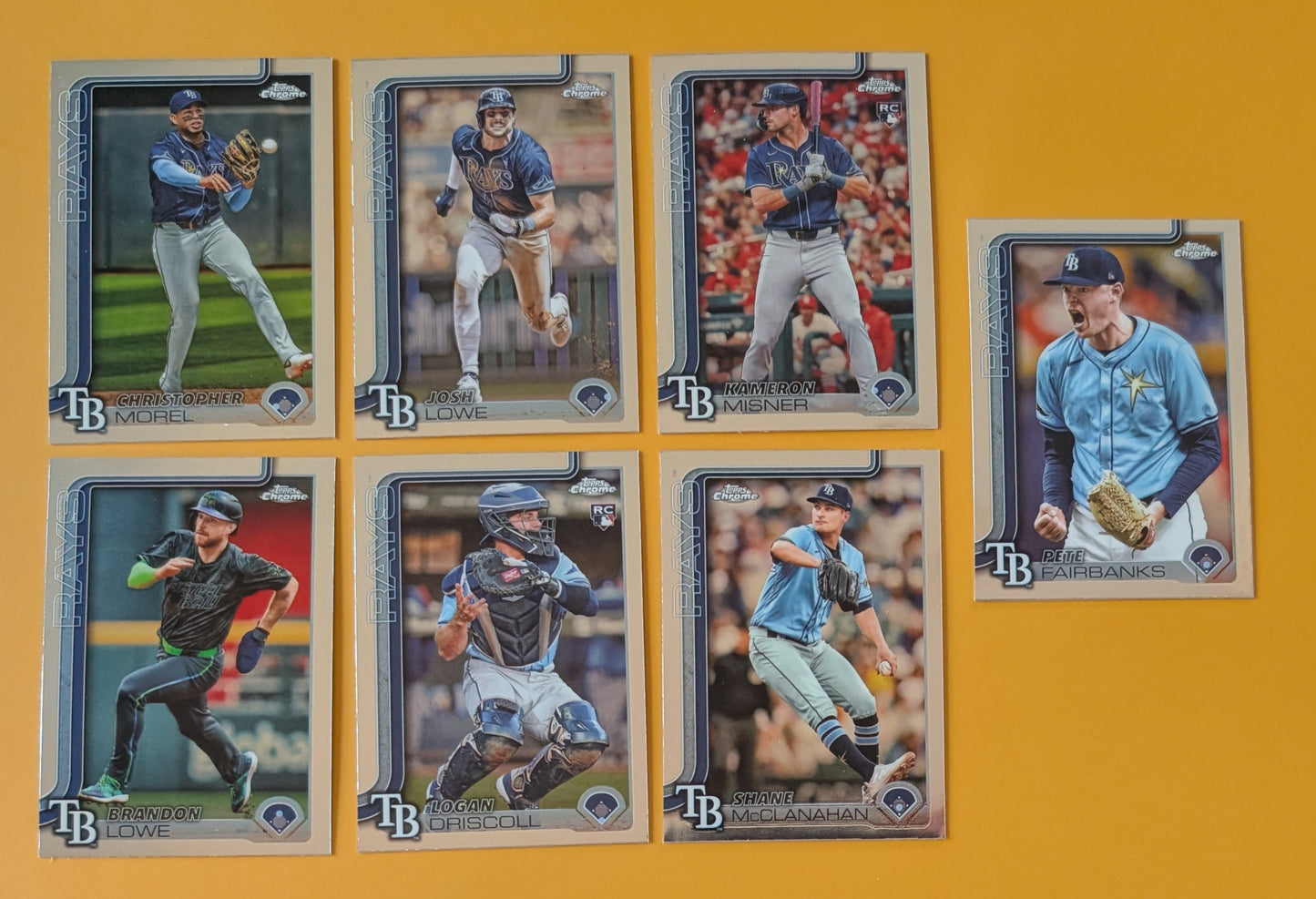 2025 Topps Chrome Baseball Team Set 7 Tampa Bay Rays Misner RC plaque