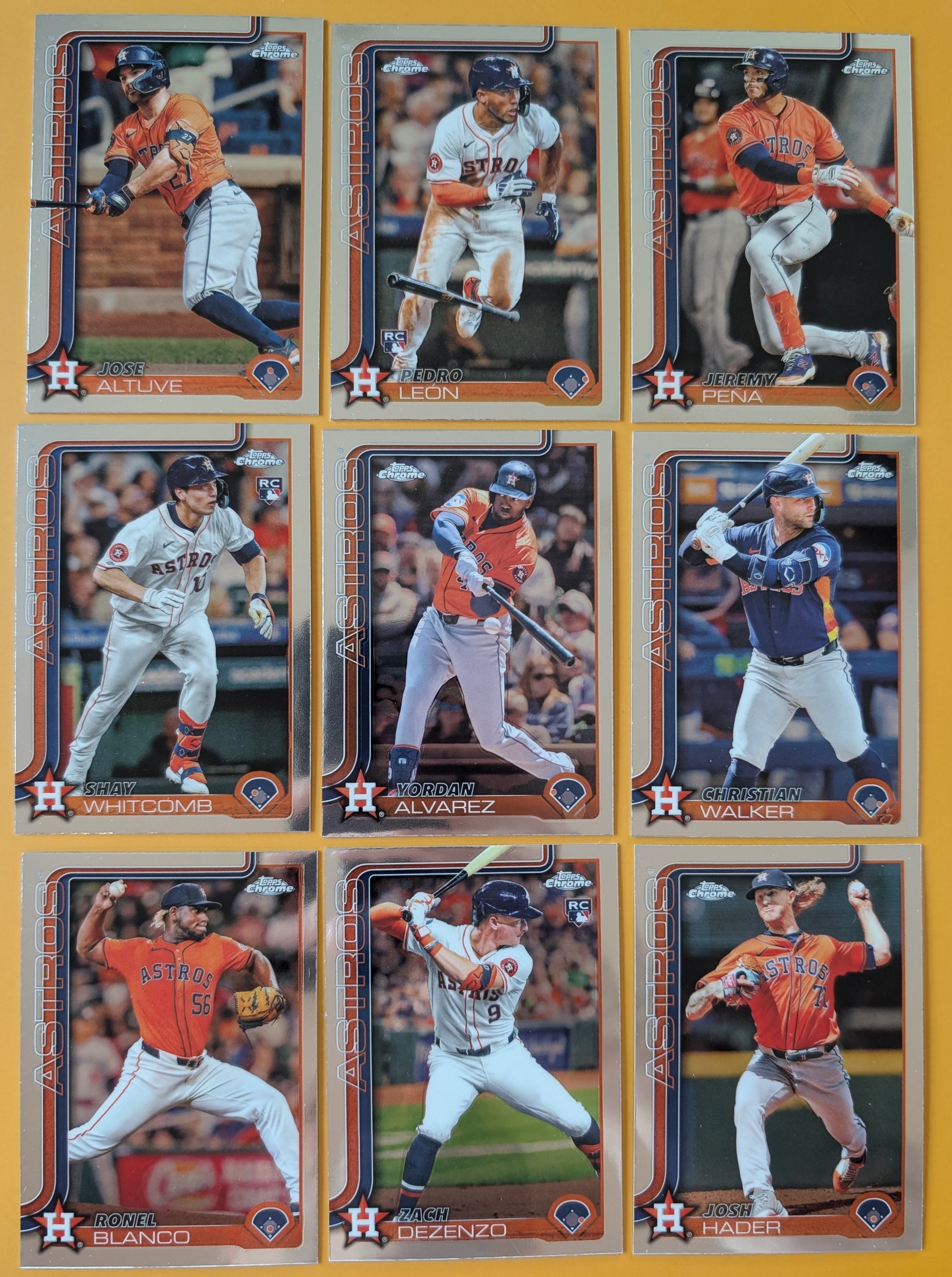 2025 Topps Chrome Baseball Team Set 9 Houston Astros Jose Altuve Jeremy Pena plaque